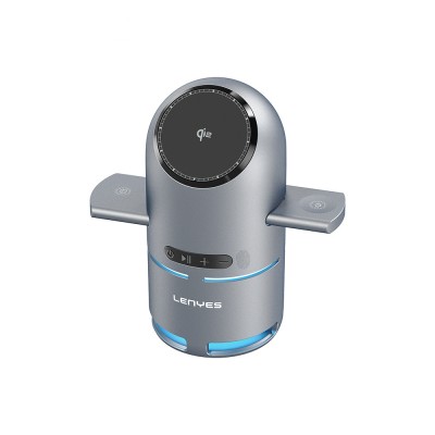 Bal-z Lenyes PW321 Qi2 Şarj Teknolojili Bluetooth Speaker Hoparlör Özellikli Telefon&Akıllı Saat&Kulaklık 15W 4in1 Kablosuz Şarj Standı