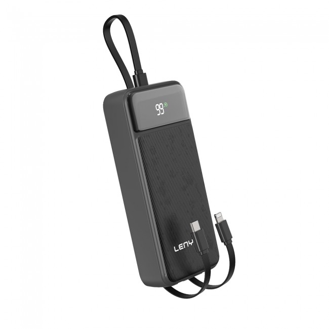 Lenyes PX255D Dijital LED Ekranlı Type-C ve Lightning Kablolu Powerbank 22.5W 20.000mAh Lenyes PX255D Dijital LED Ekranlı Type-C ve Lightning Kablolu Powerbank 22.5W 20.000mAh