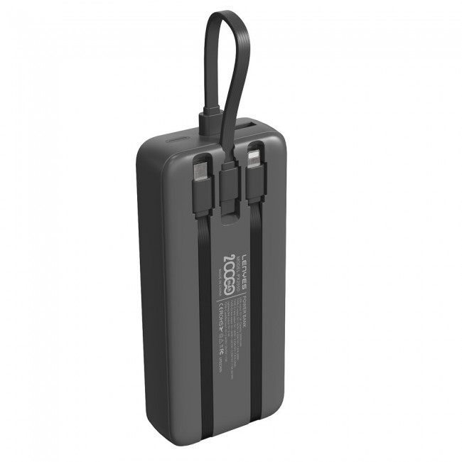 Lenyes PX255D Dijital LED Ekranlı Type-C ve Lightning Kablolu Powerbank 22.5W 20.000mAh Lenyes PX255D Dijital LED Ekranlı Type-C ve Lightning Kablolu Powerbank 22.5W 20.000mAh