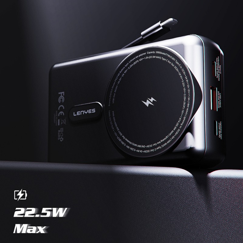 Bal-z Lenyes PX274D PD 22.5W Standlı M-safe Şarj Özellikli Wireless Powerbank 15W 20000mAh