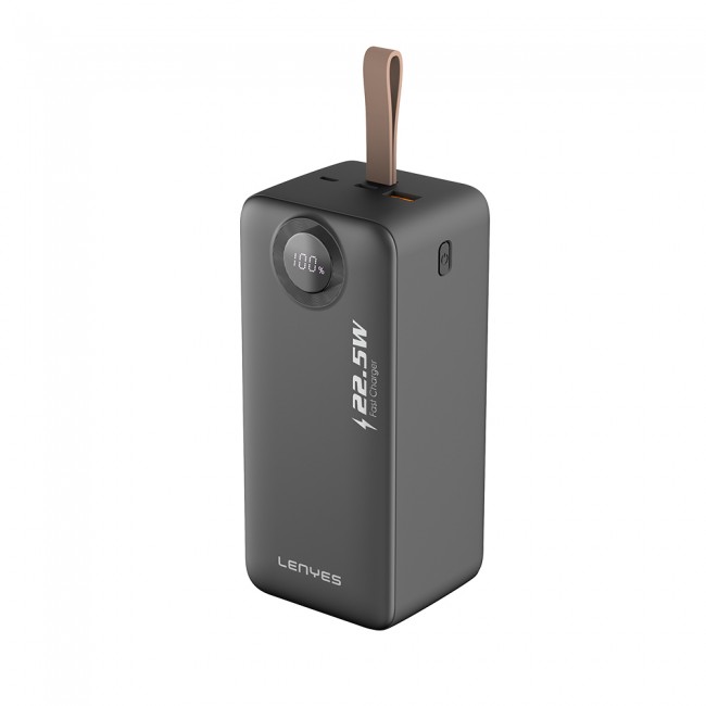 Lenyes PX587D Dijital LED Ekranlı Type-C ve Lightning Kablolu Powerbank 22.5W 50.000mAh Lenyes PX587D Dijital LED Ekranlı Type-C ve Lightning Kablolu Powerbank 22.5W 50.000mAh
