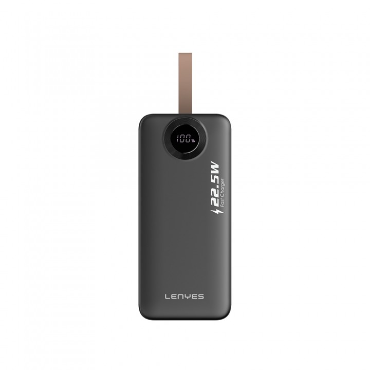 Lenyes PXD487D Dijital LED Göstergeli Type-C ve Lightning Kablolu Askılı Powerbank 22.5W 40.000mAh