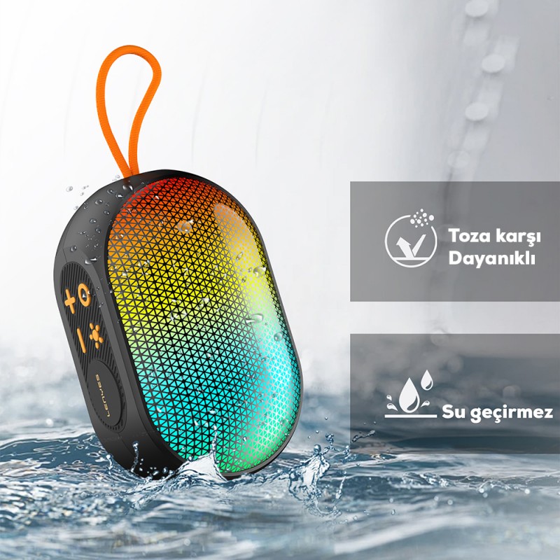 Bal-z Lenyes S212 Su Geçirmez RGB Işıklı Askılı Taşınabilir Kablosuz Bluetooth Hoparlör v5.3