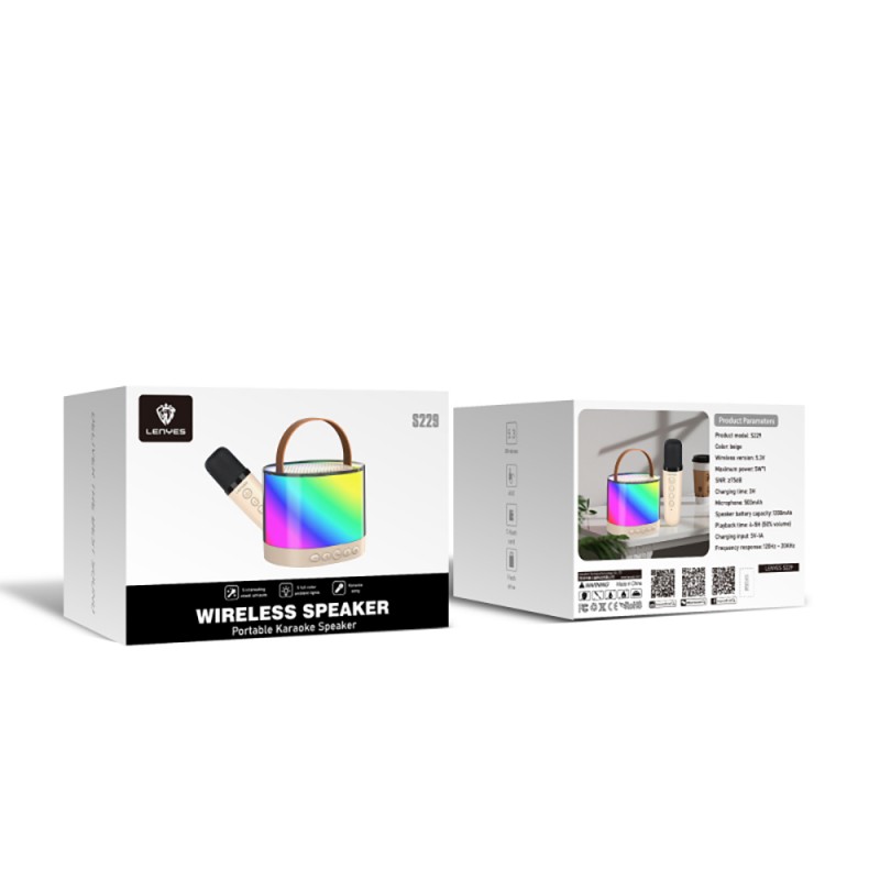 Bal-z Lenyes S229 RGB Işıklı Askılı Mikrofonlu Bluetooth Speaker Hoparlör v5.3