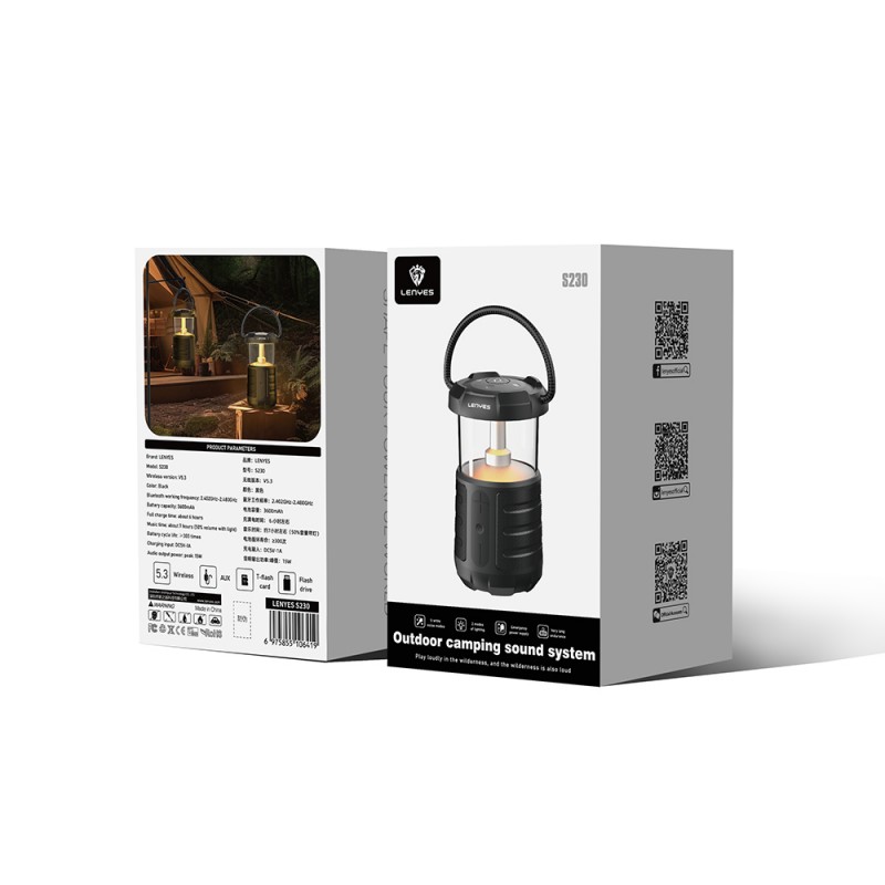Bal-z Lenyes S230 Kamp Gece Lambalı Bluetooth Speaker Hoparlör v5.3