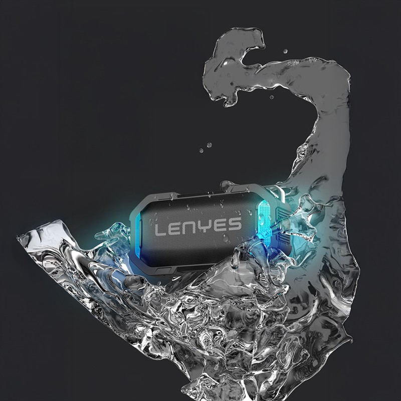 Bal-z Lenyes S233 Ritme Duyarlı RGB Işıklı Taşınabilir Su Geçirmez TWS Bluetooth Hoparlör