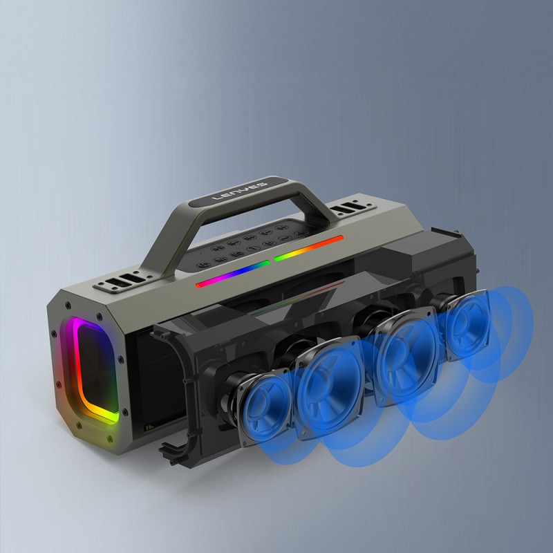 Bal-z Lenyes S833 RGB Led Işıklı Bluetooth Speaker Hoparlör ve Karaoke Bluetooth Mikrofon v5.0