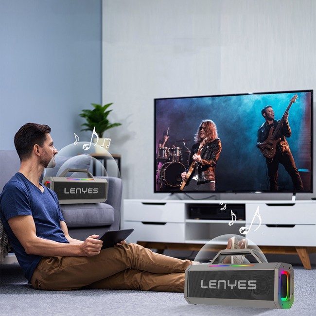 Lenyes S833 RGB Led Işıklı Bluetooth Speaker Hoparlör ve Karaoke Bluetooth Mikrofon v5.0 Lenyes S833 RGB Led Işıklı Bluetooth Speaker Hoparlör ve Karaoke Bluetooth Mikrofon v5.0