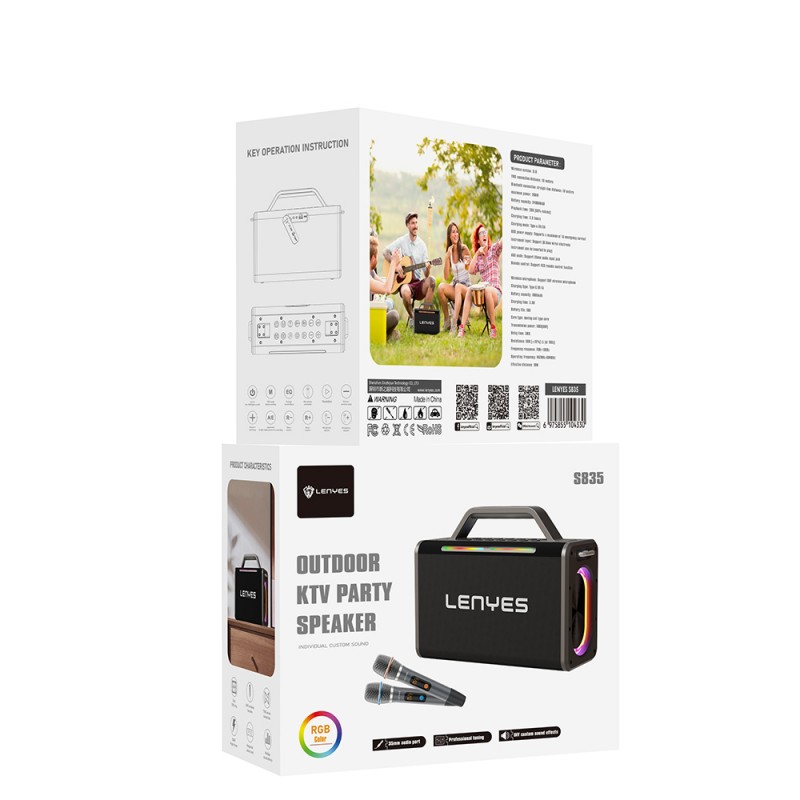 Bal-z Lenyes S835 RGB Led Işıklı Bluetooth Speaker Hoparlör v5.0