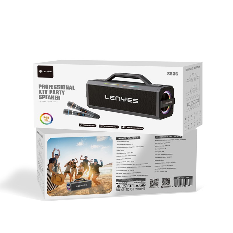 Bal-z Lenyes S836 RGB Led Işıklı TWS Bluetooth Speaker Hoparlör v5.0