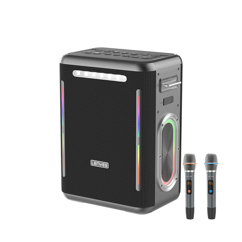 Bal-z Lenyes S837 RGB Led Işıklı Bluetooth Speaker Hoparlör ve Karaoke Bluetooth Çift Mikrofon v5.0
