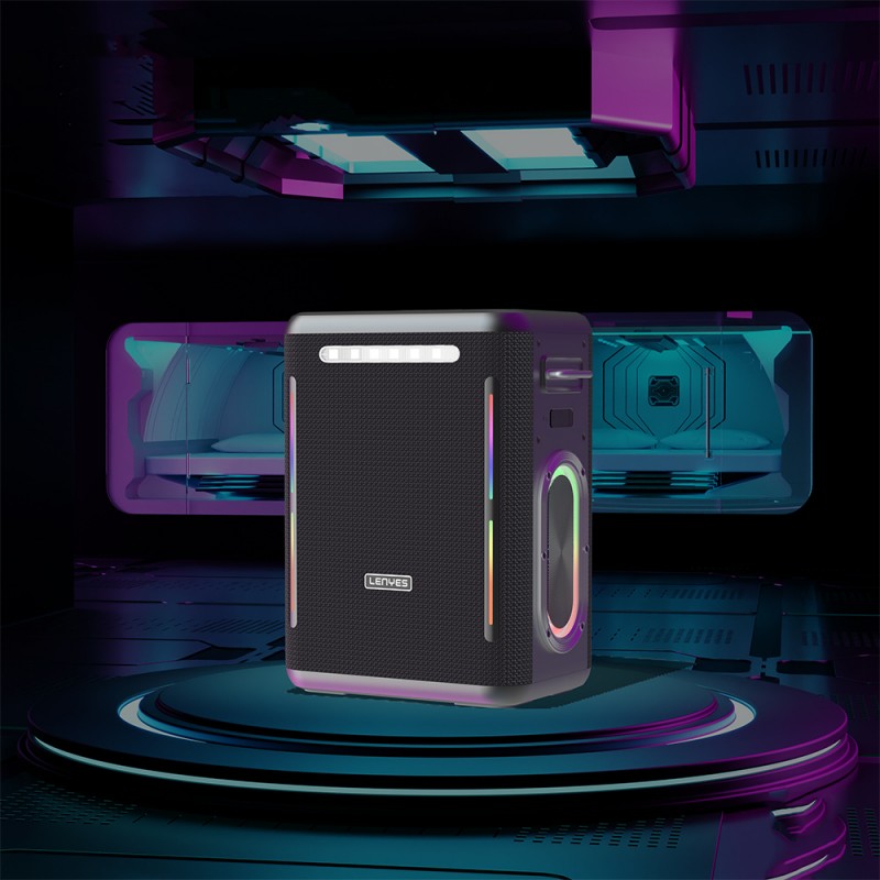 Bal-z Lenyes S837 RGB Led Işıklı Bluetooth Speaker Hoparlör ve Karaoke Bluetooth Çift Mikrofon v5.0