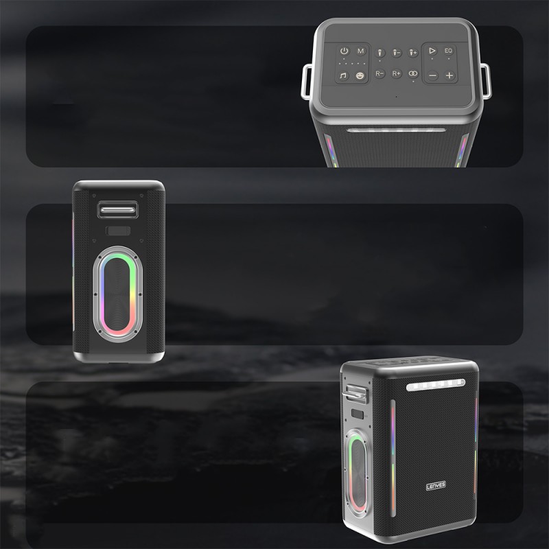 Bal-z Lenyes S837 RGB Led Işıklı Bluetooth Speaker Hoparlör ve Karaoke Bluetooth Çift Mikrofon v5.0