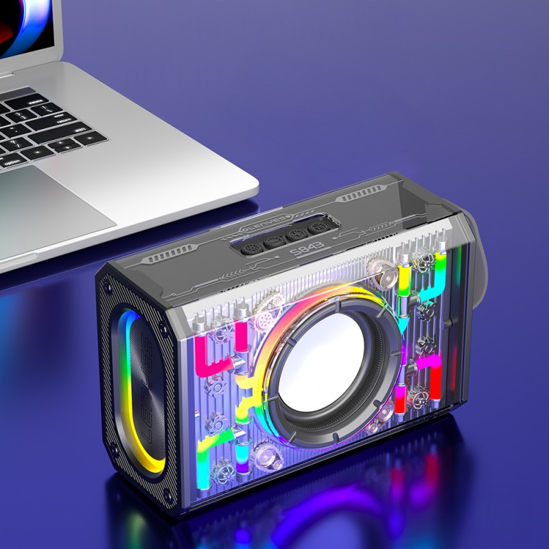 Bal-z Lenyes S843 RGB Led Işıklı Taşınabilir TWS Bluetooth Hoparlör v5.3 20W