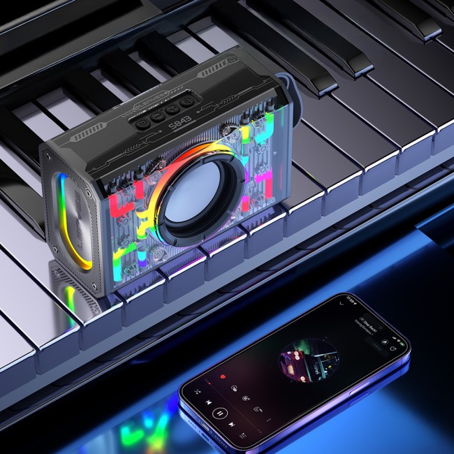 Lenyes S843 RGB Led Işıklı Taşınabilir TWS Bluetooth Hoparlör v5.3 20W Lenyes S843 RGB Led Işıklı Taşınabilir TWS Bluetooth Hoparlör v5.3 20W