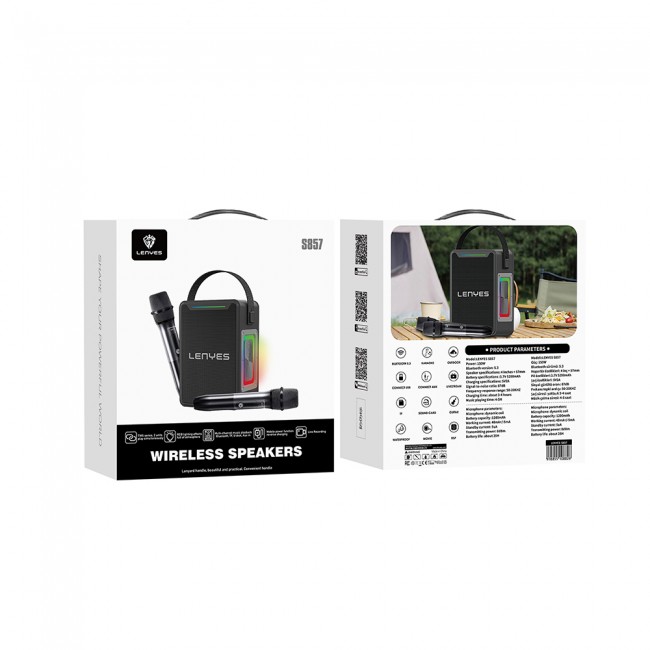 Lenyes S857 RGB Işıklı Çift Mikrofonlu Taşınabilir TWS Bluetooth Speaker Hoparlör v5.3 Lenyes S857 RGB Işıklı Çift Mikrofonlu Taşınabilir TWS Bluetooth Speaker Hoparlör v5.3