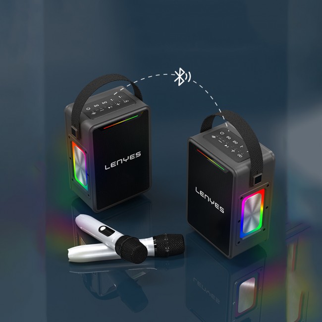 Lenyes S857 RGB Işıklı Çift Mikrofonlu Taşınabilir TWS Bluetooth Speaker Hoparlör v5.3 Lenyes S857 RGB Işıklı Çift Mikrofonlu Taşınabilir TWS Bluetooth Speaker Hoparlör v5.3