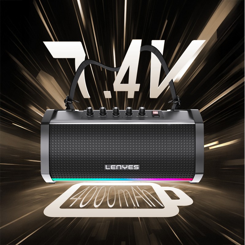 Bal-z Lenyes S863 RGB Led Işıklı Mikrofonlu TWS Bluetooth Speaker Hoparlör v5.3