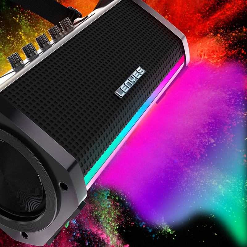 Bal-z Lenyes S863 RGB Led Işıklı Mikrofonlu TWS Bluetooth Speaker Hoparlör v5.3