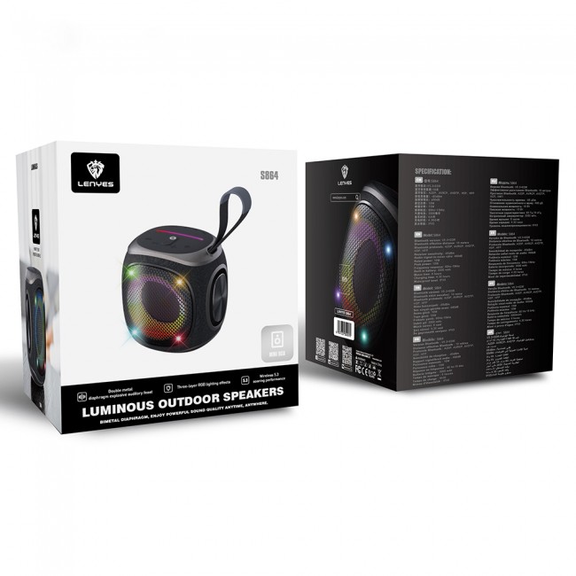 Lenyes S864 RGB Işıklı Taşınabilir TWS Bluetooth Speaker Hoparlör v5.3 Lenyes S864 RGB Işıklı Taşınabilir TWS Bluetooth Speaker Hoparlör v5.3
