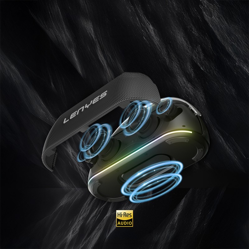 Bal-z Lenyes S869 RGB Işıklı Çift Mikrofonlu Taşınabilir Bluetooth Hoparlör v5.3