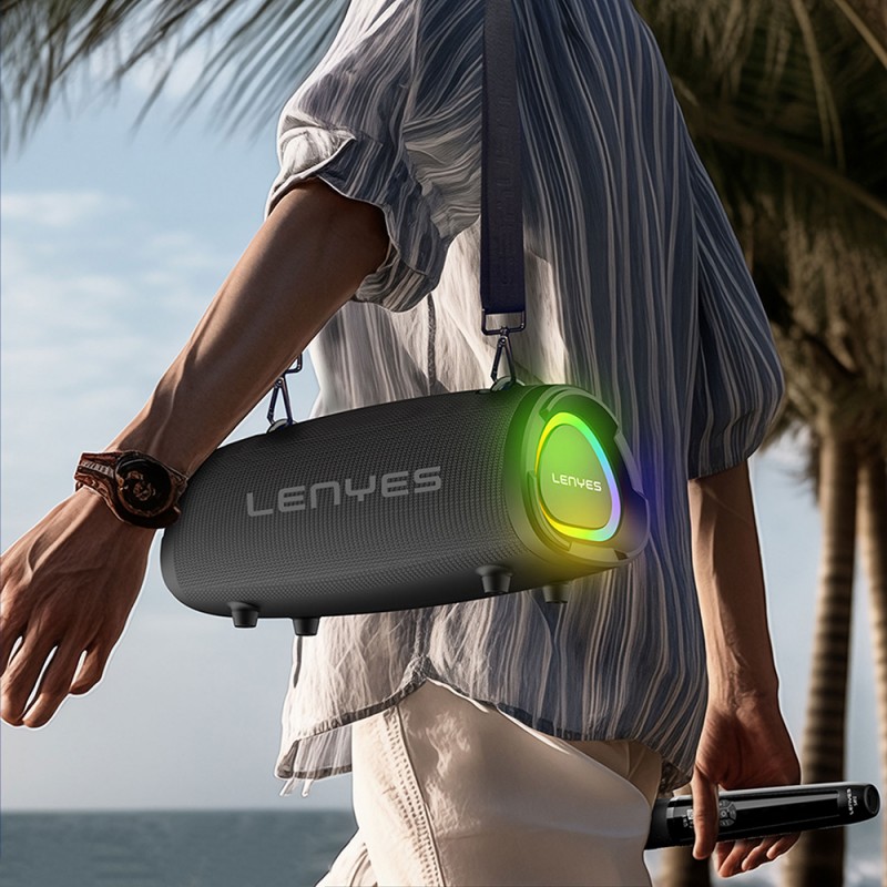 Bal-z Lenyes S872 RGB Işıklı Taşınabilir Çift Mikrofonlu TWS Bluetooth Speaker Hoparlör v5.3