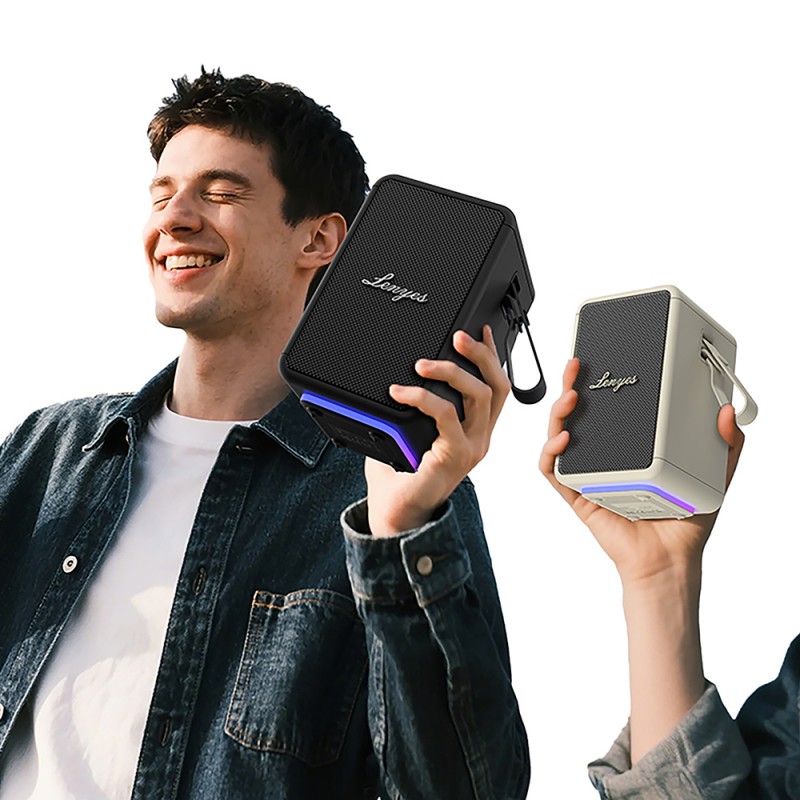 Bal-z Lenyes S874 Su Geçirmez Özellikli RGB Işıklı Askılı Taşınabilir TWS Bluetooth Hoparlör v5.3