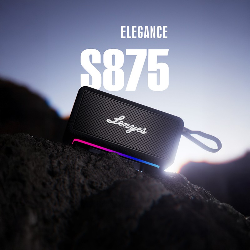 Bal-z Lenyes S875 Elegance Serisi RGB Işıklı Taşınabilir Su Geçirmez TWS Bluetooth Hoparlör v5.3 40W