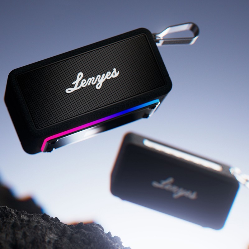 Bal-z Lenyes S875 Elegance Serisi RGB Işıklı Taşınabilir Su Geçirmez TWS Bluetooth Hoparlör v5.3 40W