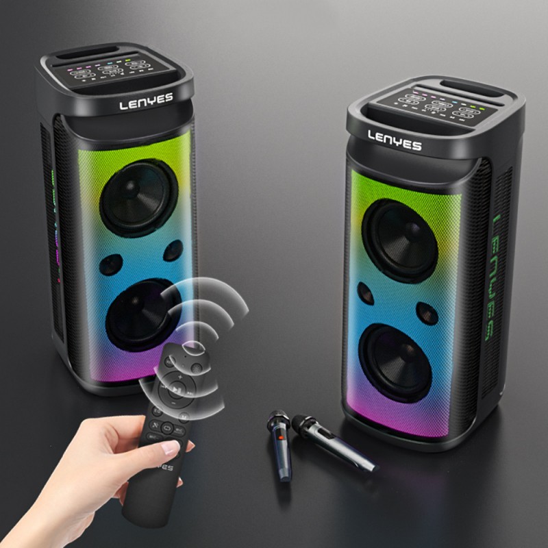 Bal-z Lenyes S882 Su Geçirmez Mikrofonlu Çoklu Giriş RGB Işıklı TWS Karaoke FM Bluetooth Hoparlör v5.3 200W