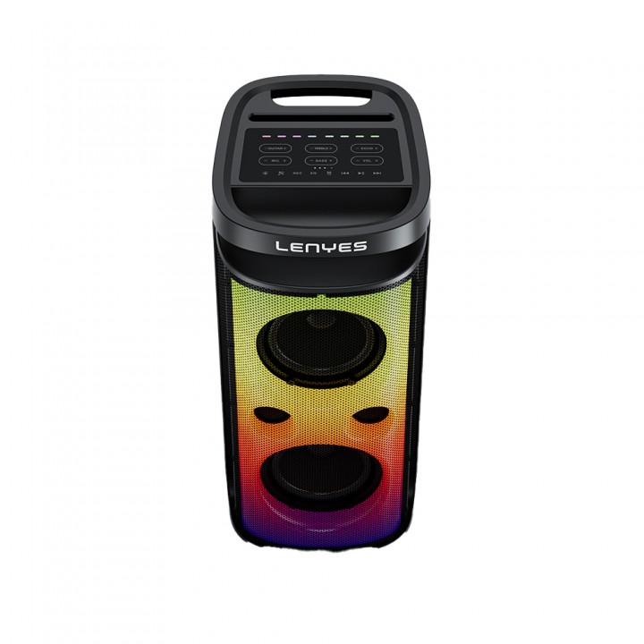 Lenyes S883 Su Geçirmez Tekerlekli Mikrofonlu Çoklu Giriş RGB Işıklı TWS Karaoke FM Bluetooth Hoparlör v5.3 360W