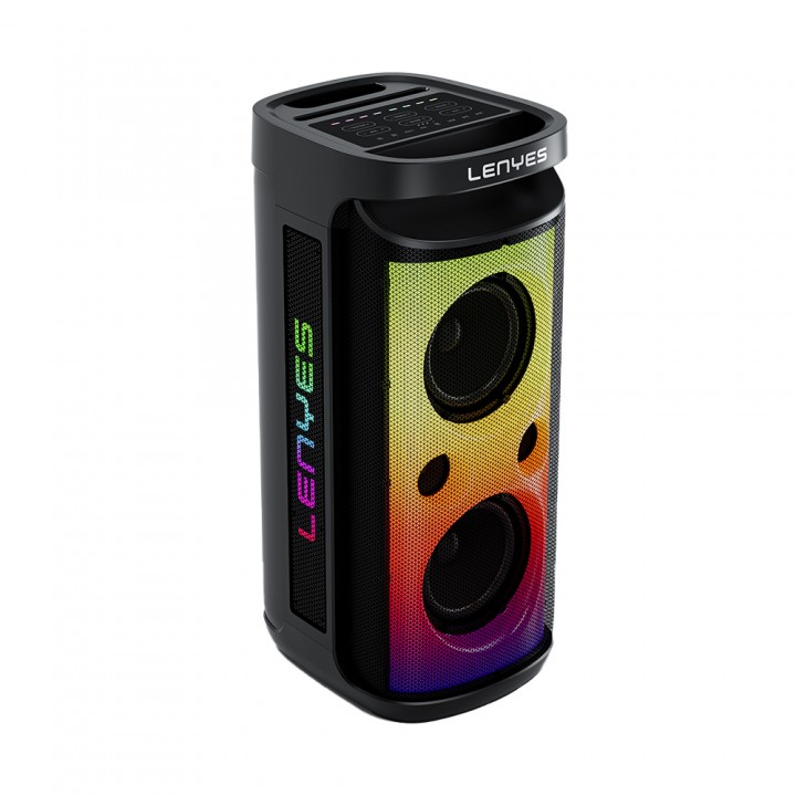 Lenyes S883 Su Geçirmez Tekerlekli Mikrofonlu Çoklu Giriş RGB Işıklı TWS Karaoke FM Bluetooth Hoparlör v5.3 360W