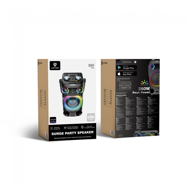 Lenyes S884 RGB Işıklı Çift Mikrofonlu Kablosuz TWS Bluetooth Speaker Hoparlör v5.3 Lenyes S884 RGB Işıklı Çift Mikrofonlu Kablosuz TWS Bluetooth Speaker Hoparlör v5.3