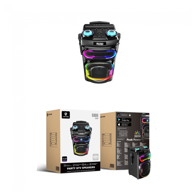 Lenyes S886 RGB Işıklı Çift Mikrofonlu Kablosuz TWS Bluetooth Speaker Hoparlör v5.3 Lenyes S886 RGB Işıklı Çift Mikrofonlu Kablosuz TWS Bluetooth Speaker Hoparlör v5.3