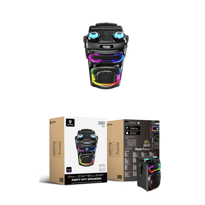 Bal-z Lenyes S886 RGB Işıklı Çift Mikrofonlu Kablosuz TWS Bluetooth Speaker Hoparlör v5.3