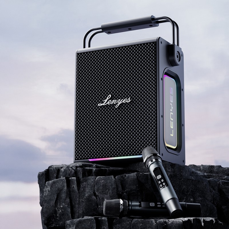 Bal-z Lenyes Titan 1 Serisi RGB Işıklı Çift Mikrofonlu Bluetooth Speaker Hoparlör v5.3 5000mAh