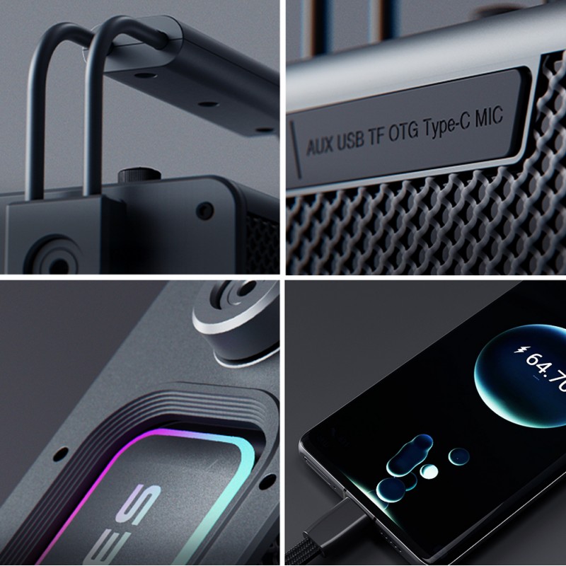 Bal-z Lenyes Titan 1 Serisi RGB Işıklı Çift Mikrofonlu Bluetooth Speaker Hoparlör v5.3 5000mAh