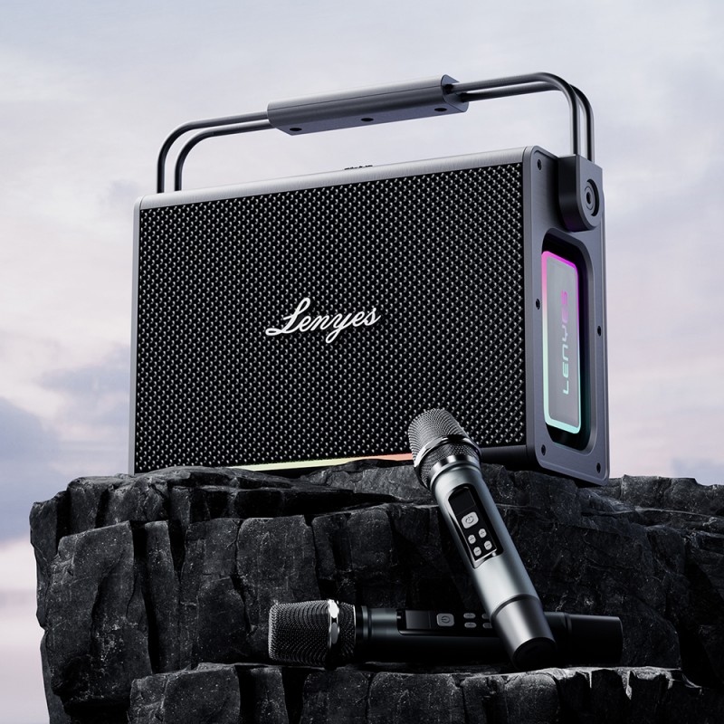 Bal-z Lenyes Titan 2 Serisi RGB Işıklı Çİft Mikrofonlu Taşınabilir TWS Bluetooth Speaker Hoparlör v5.3 5000mAh