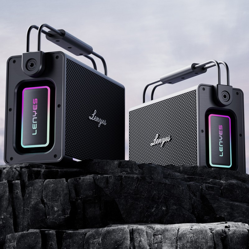 Bal-z Lenyes Titan 2 Serisi RGB Işıklı Çİft Mikrofonlu Taşınabilir TWS Bluetooth Speaker Hoparlör v5.3 5000mAh