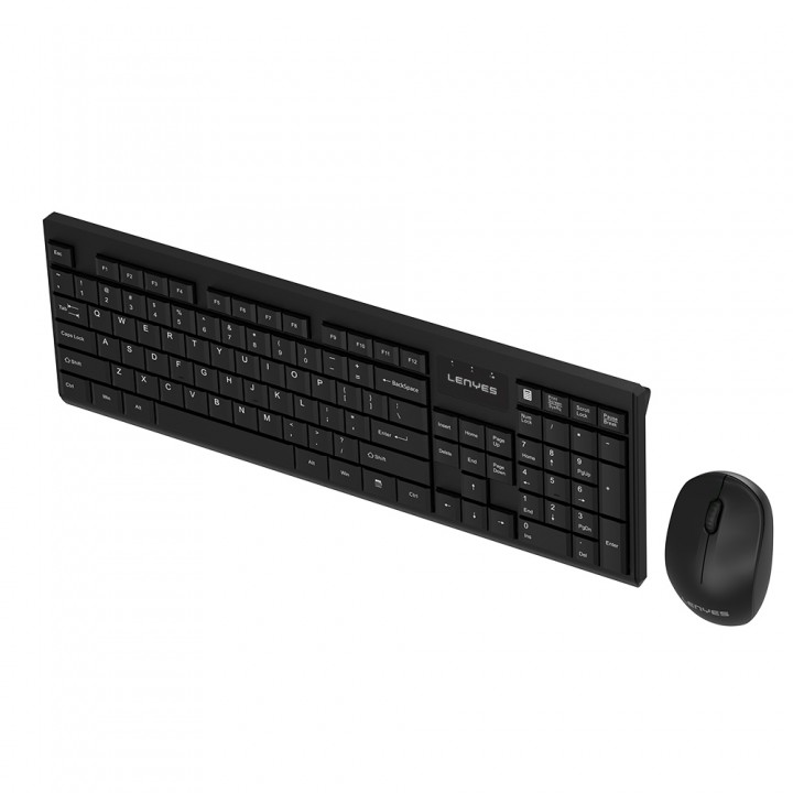 Lenyes WK105 Ergonomik 2in1 2.4G Kablosuz Klavye ve 1200 DPI Mouse Seti