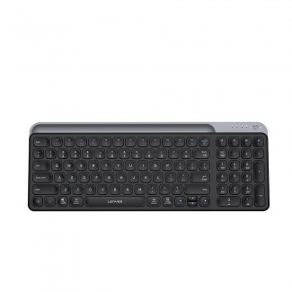Lenyes WK106 Sessiz Tuş Tasarımlı Entegre Stand Bölmeli Çift Bluetooth Bağlantılı 2.4G Kablosuz Klavye Lenyes WK106 Sessiz Tuş Tasarımlı Entegre Stand Bölmeli Çift Bluetooth Bağlantılı 2.4G Kablosuz Klavye