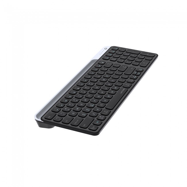 Lenyes WK106 Sessiz Tuş Tasarımlı Entegre Stand Bölmeli Çift Bluetooth Bağlantılı 2.4G Kablosuz Klavye Lenyes WK106 Sessiz Tuş Tasarımlı Entegre Stand Bölmeli Çift Bluetooth Bağlantılı 2.4G Kablosuz Klavye