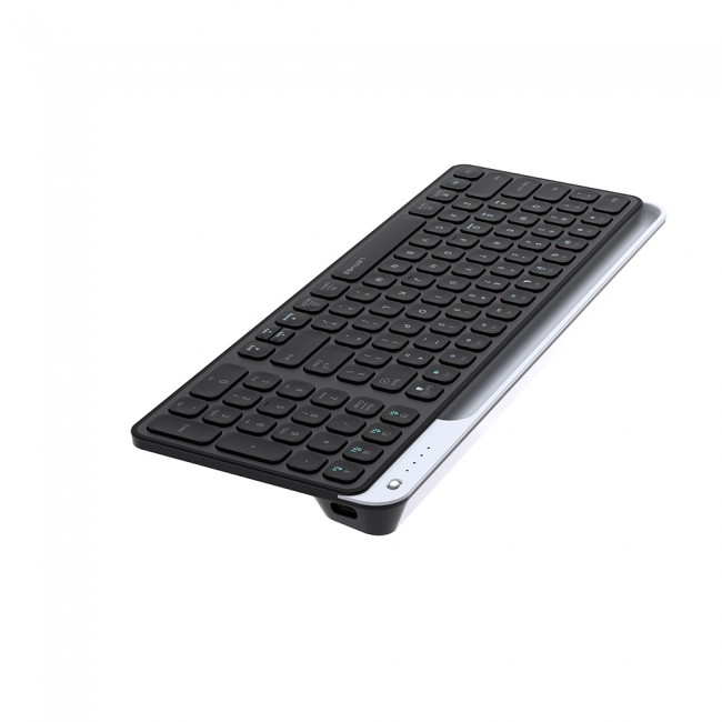 Lenyes WK106 Sessiz Tuş Tasarımlı Entegre Stand Bölmeli Çift Bluetooth Bağlantılı 2.4G Kablosuz Klavye Lenyes WK106 Sessiz Tuş Tasarımlı Entegre Stand Bölmeli Çift Bluetooth Bağlantılı 2.4G Kablosuz Klavye