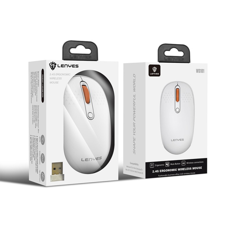 Bal-z Lenyes WS101 Sessiz Buton Tasarımlı Ergonomik 2.4G Kablosuz Mouse 1600 DPI