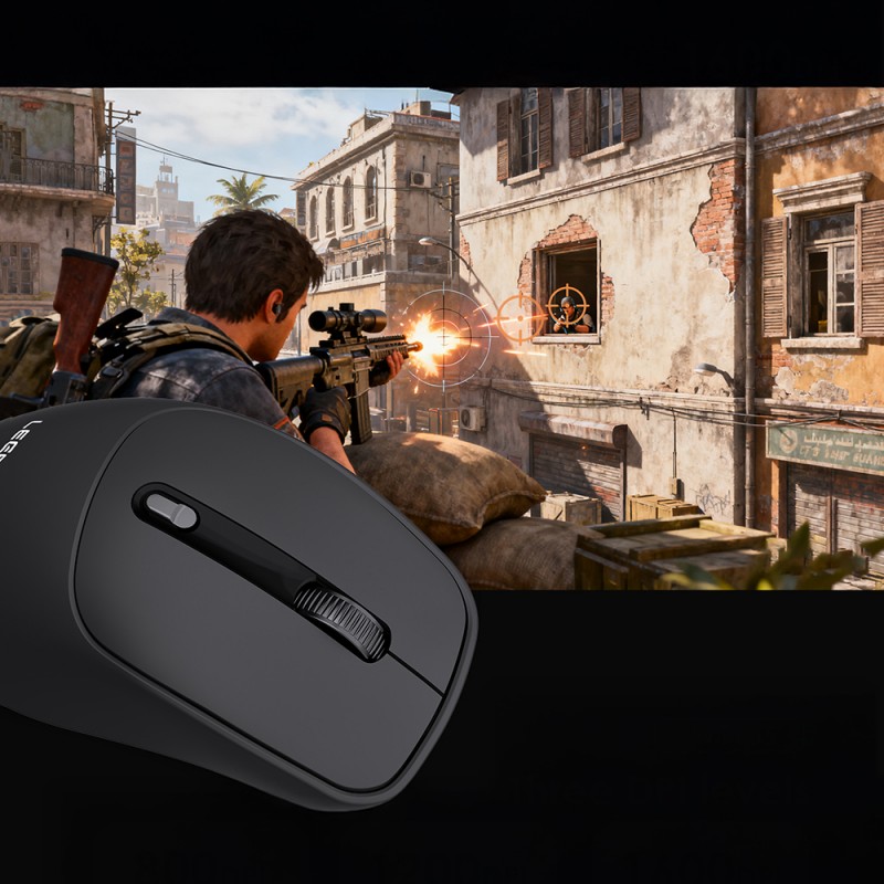 Bal-z Lenyes WS105 Sessiz Buton Tasarımlı Ergonomik Çift Bluetooth Bağlantılı 2.4G Kablosuz Mouse 1600 DPI