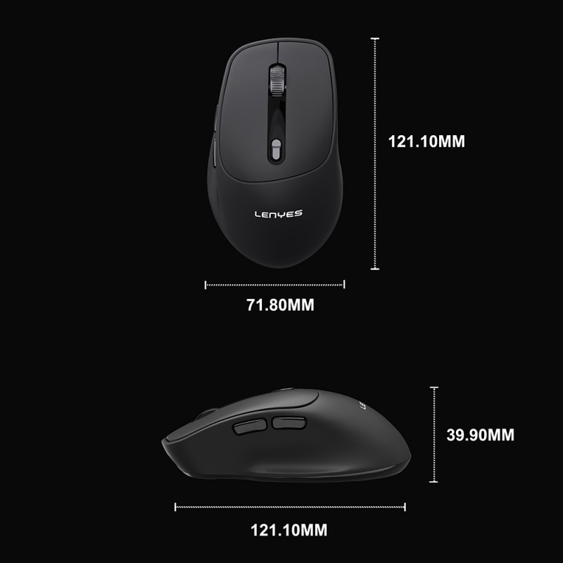 Bal-z Lenyes WS105 Sessiz Buton Tasarımlı Ergonomik Çift Bluetooth Bağlantılı 2.4G Kablosuz Mouse 1600 DPI