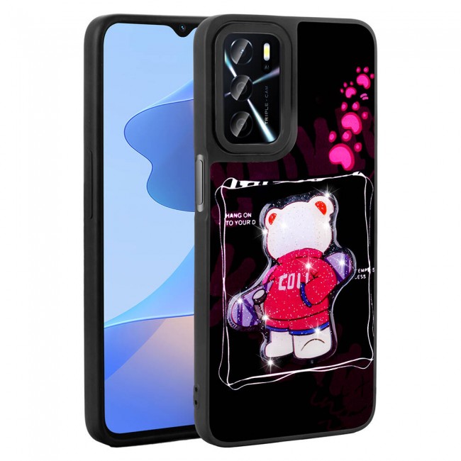 Oppo A16 Case Shining Embossed Zore Amas Silicone Cover with Iconic Figure Oppo A16 Case Shining Embossed Zore Amas Silicone Cover with Iconic Figure