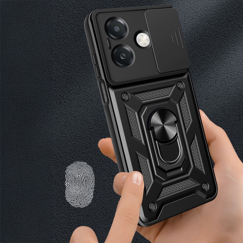 Bal-z Oppo A3 Kılıf Magnetik Standlı Kamera Korumalı  Sürgülü Vega Kapak