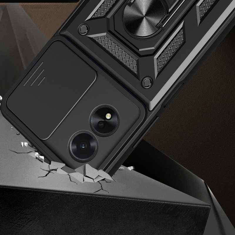 Bal-z Oppo A38 Kılıf Magnetik Standlı Kamera Korumalı  Sürgülü Vega Kapak