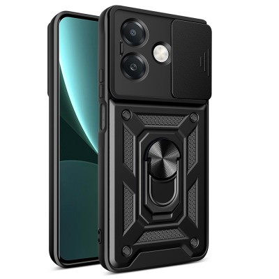 Bal-z Oppo A3x 4G Kılıf Magnetik Standlı Kamera Korumalı  Sürgülü Vega Kapak